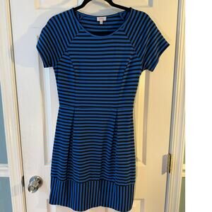 Pixley Stitch Fix Blue Black Striped Sheath Career Dress Size S